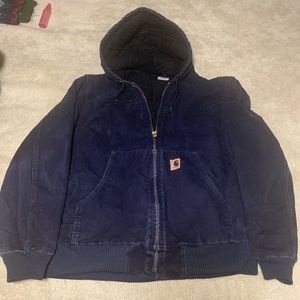 Vintage carhartt j130 active navy blue jacket